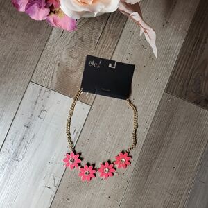 Rue 21 ETC! Coral Pink Floral Necklace